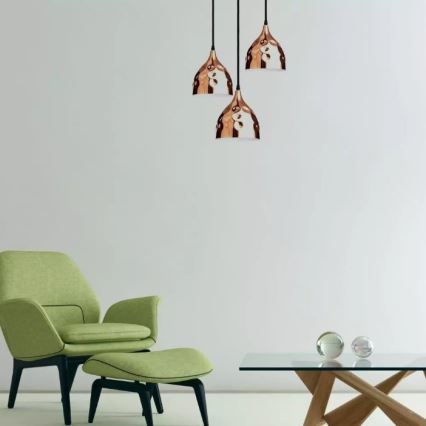 Luster na sajli 1xE27/60W/230V roze zlato