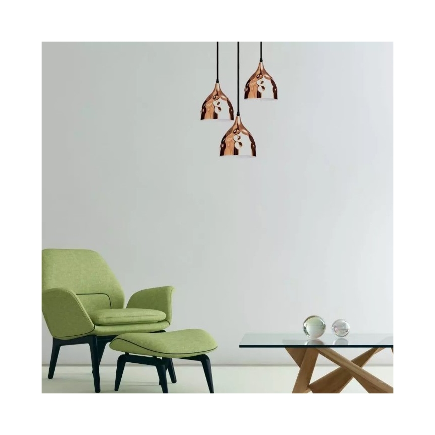 Luster na sajli 1xE27/60W/230V roze zlato