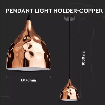 Luster na sajli 1xE27/60W/230V roze zlato