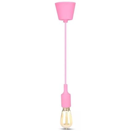 Luster na sajli 1xE27/60W/230V ružičasta