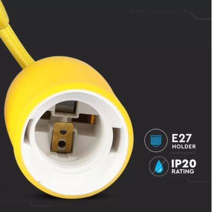 Luster na sajli 1xE27/60W/230V žut
