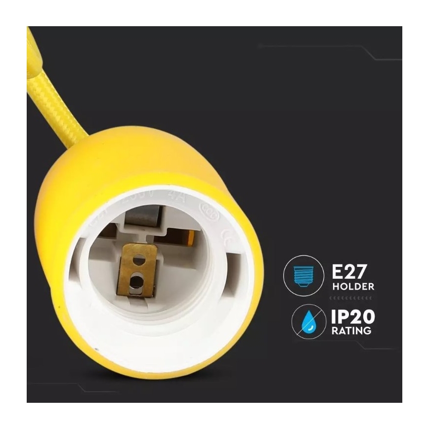 Luster na sajli 1xE27/60W/230V žut