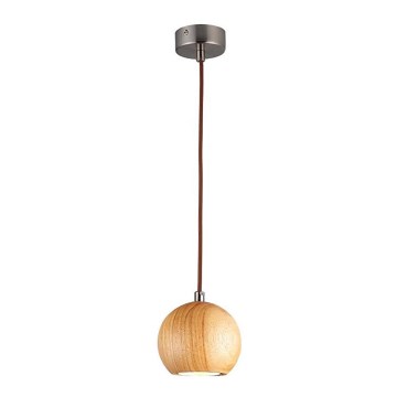 Luster na sajli 1xGU10/10W/230V, prečnik 11 cm, masiv/jasen