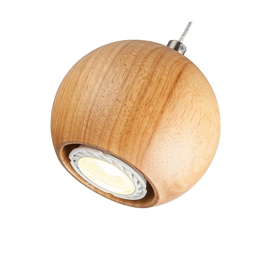 Luster na sajli 1xGU10/10W/230V, prečnik 11 cm, masiv/jasen
