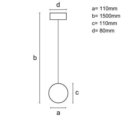 Luster na sajli 1xGU10/10W/230V, prečnik 11 cm, masiv/jasen