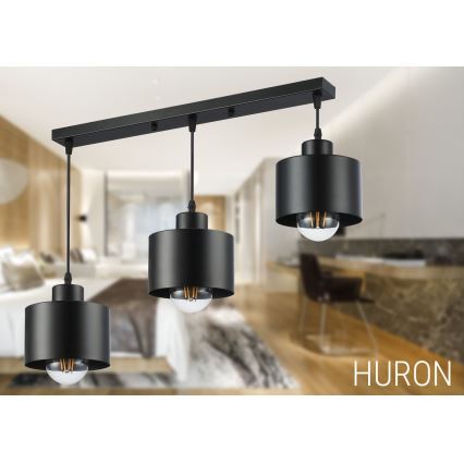Luster na sajli 3xE27/35W/230V, crne boje