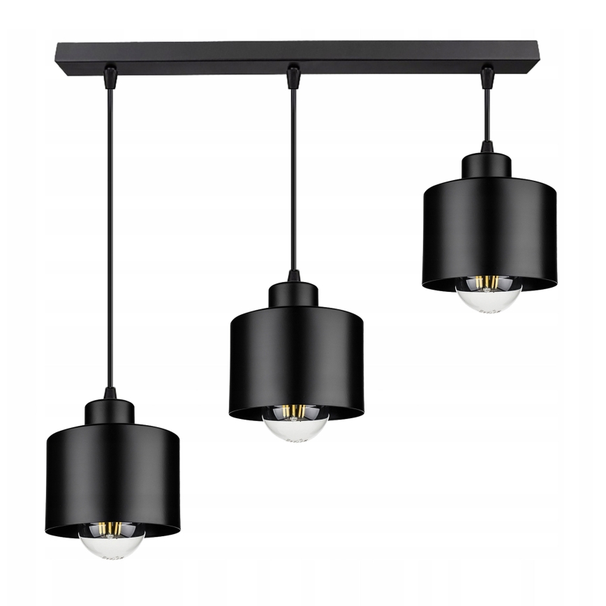 Luster na sajli 3xE27/35W/230V, crne boje
