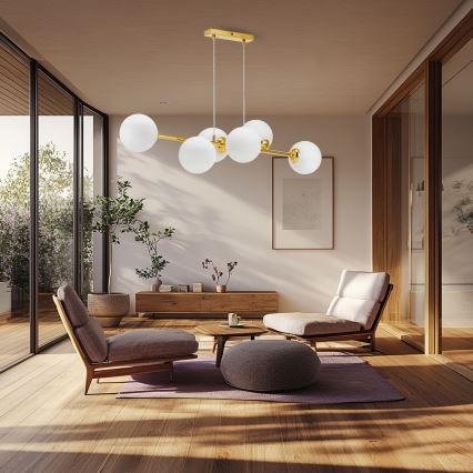Luster na sajli 6xE27/35W/230V zlatni