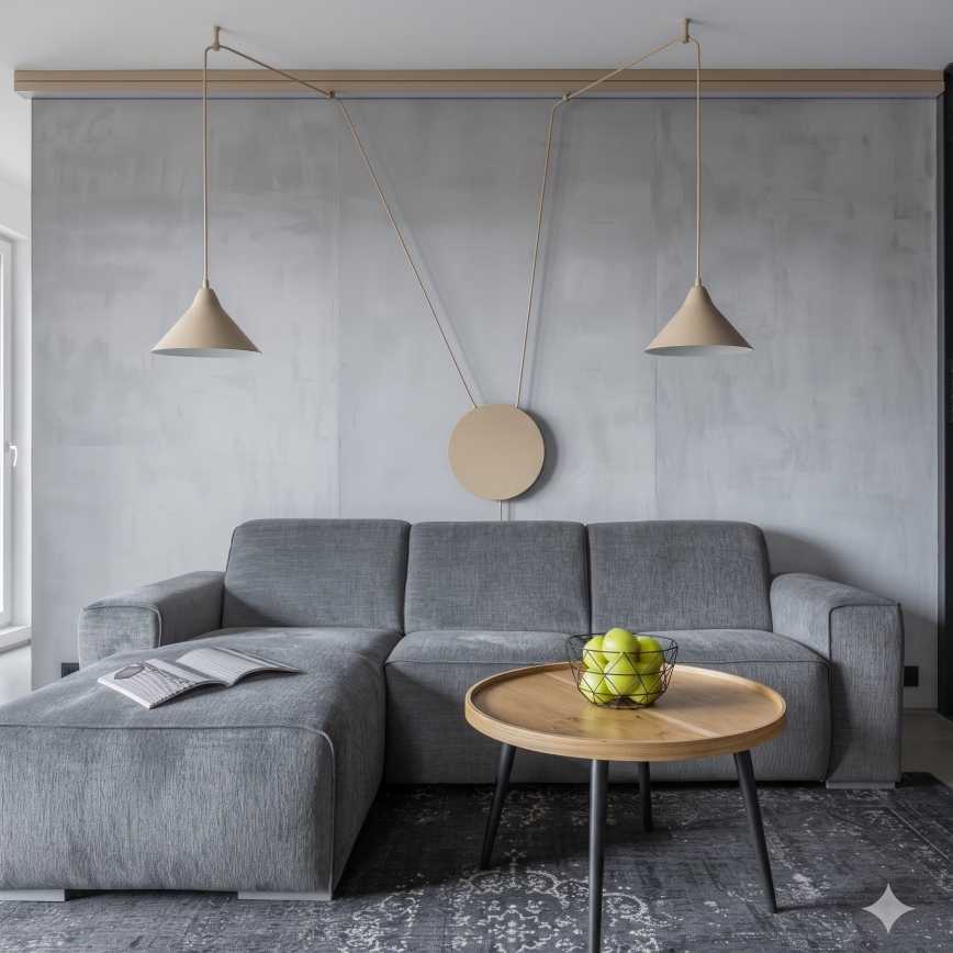 Luster na sajli ABRAMO 2xE27/15W/230V bež