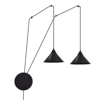 Luster na sajli ABRAMO 2xE27/15W/230V crni