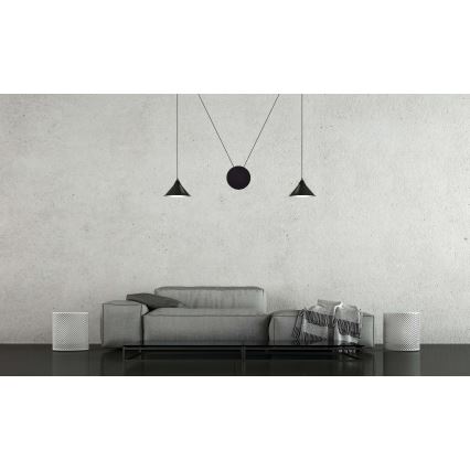 Luster na sajli ABRAMO 2xE27/15W/230V crni