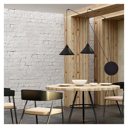 Luster na sajli ABRAMO 2xE27/15W/230V crni