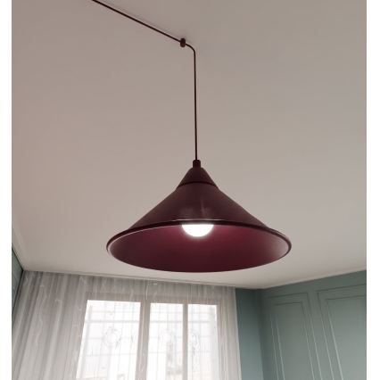 Luster na sajli ABRAMO 2xE27/15W/230V crvena