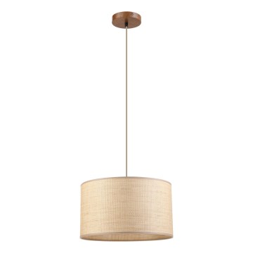 Luster na sajli AIDA 1xE27/15W/230V pr. 35 cm hrast/rafija