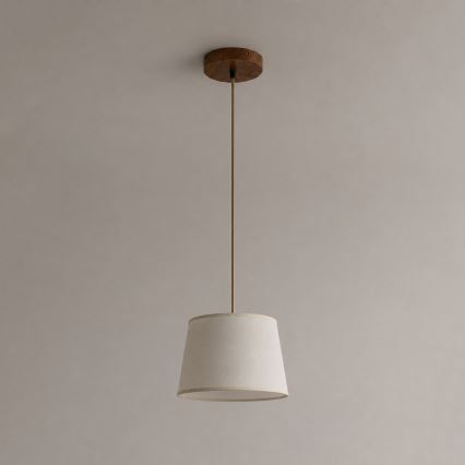 Luster na sajli AIDA 1xE27/15W/230V, prečnik 25 cm, hrast/krem