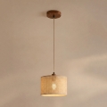 Luster na sajli AIDA 1xE27/15W/230V, prečnik 25 cm, hrast/rafija