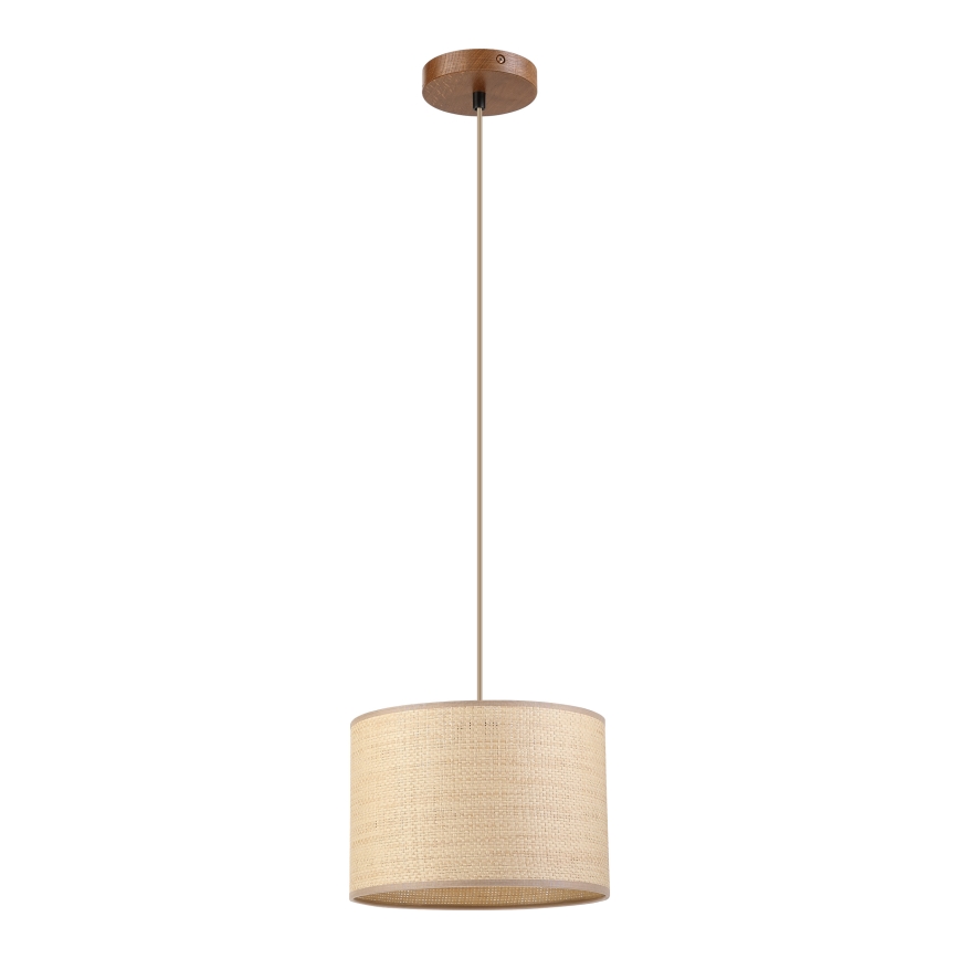 Luster na sajli AIDA 1xE27/15W/230V, prečnik 25 cm, hrast/rafija