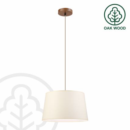 Luster na sajli AIDA 1xE27/15W/230V prečnik 35 cm hrast/krem