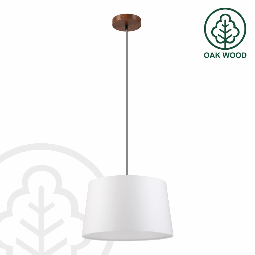 Luster na sajli AIDA 1xE27/60W/230V pr. 35 cm hrast/orah/bela