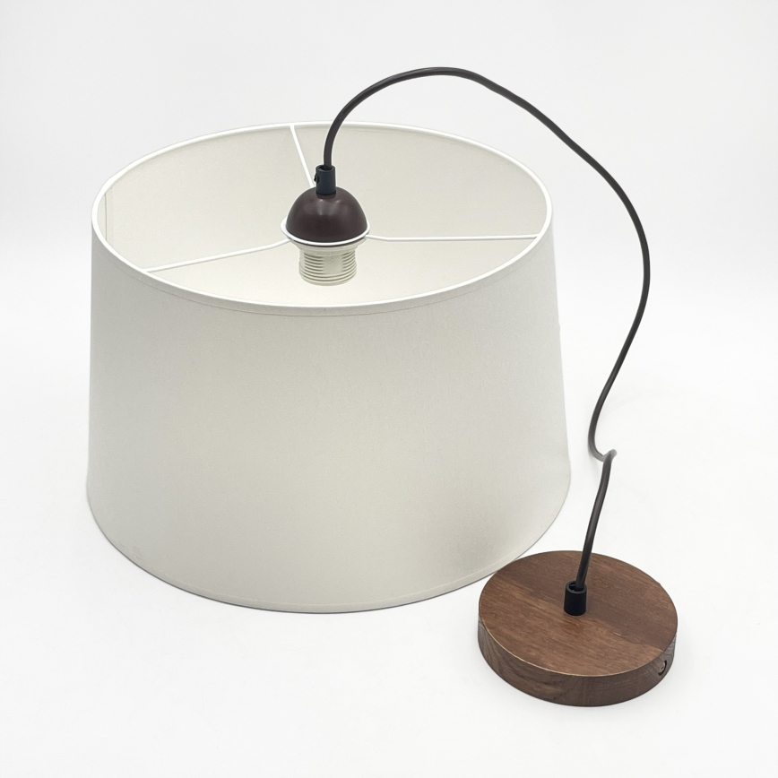 Luster na sajli AIDA 1xE27/60W/230V pr. 35 cm hrast/orah/bela