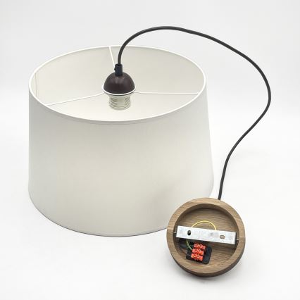 Luster na sajli AIDA 1xE27/60W/230V pr. 35 cm hrast/orah/bela
