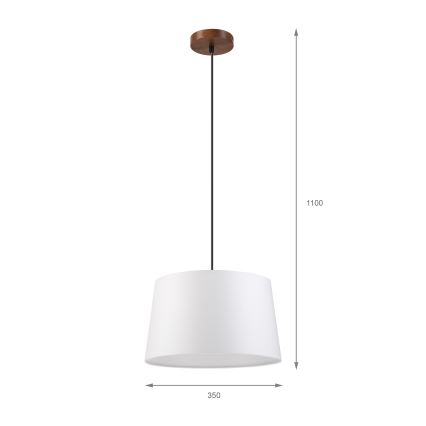 Luster na sajli AIDA 1xE27/60W/230V pr. 35 cm hrast/orah/bela