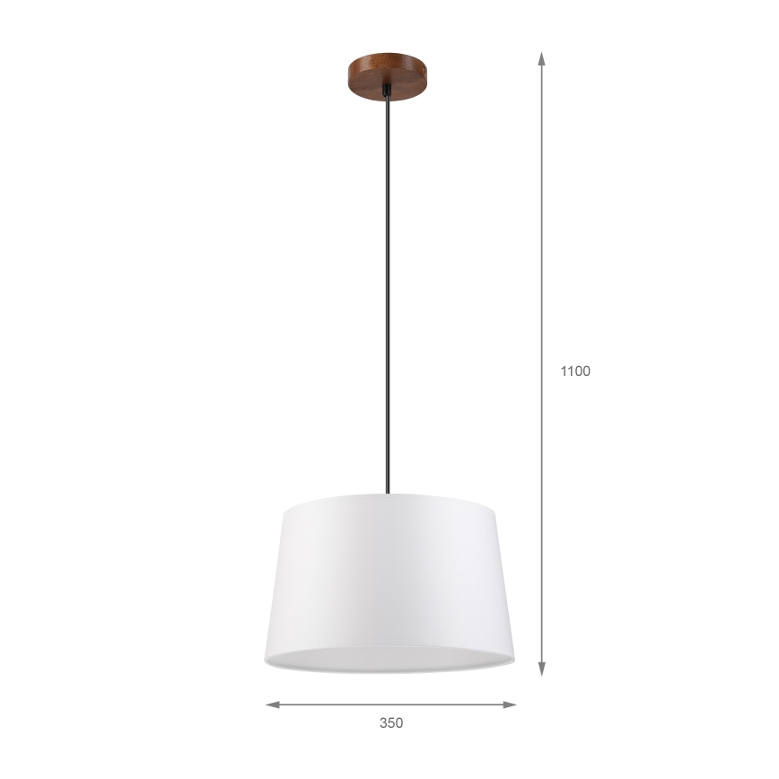 Luster na sajli AIDA 1xE27/60W/230V pr. 35 cm hrast/orah/bela