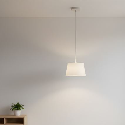 Luster na sajli AIDA 1xE27/60W/230V, prečnik 25 cm, hrast/bela