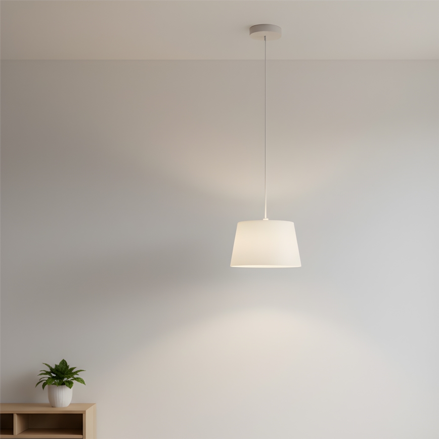 Luster na sajli AIDA 1xE27/60W/230V, prečnik 25 cm, hrast/bela