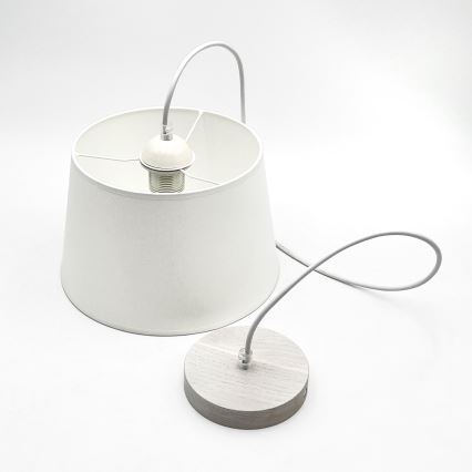 Luster na sajli AIDA 1xE27/60W/230V, prečnik 25 cm, hrast/bela