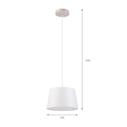 Luster na sajli AIDA 1xE27/60W/230V, prečnik 25 cm, hrast/bela