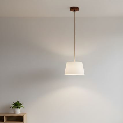 Luster na sajli AIDA 1xE27/60W/230V prečnik 25 cm hrast/braon/bela