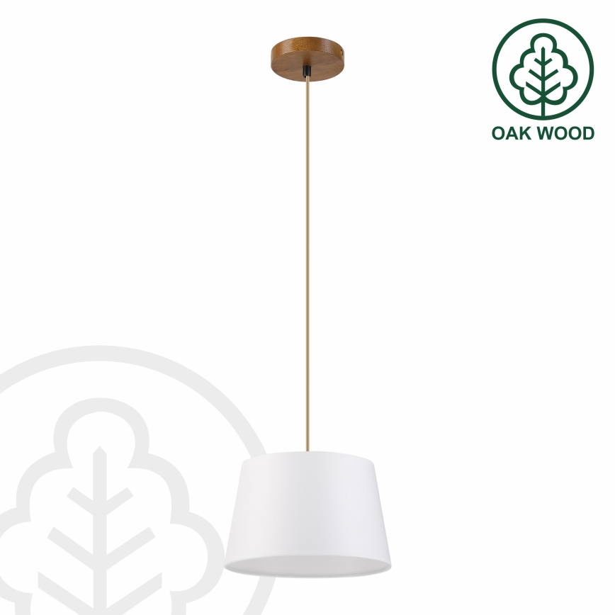 Luster na sajli AIDA 1xE27/60W/230V prečnik 25 cm hrast/braon/bela