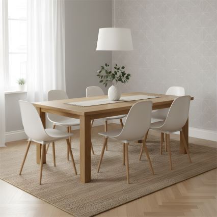 Luster na sajli AIDA 1xE27/60W/230V prečnik 35 cm hrast/bela