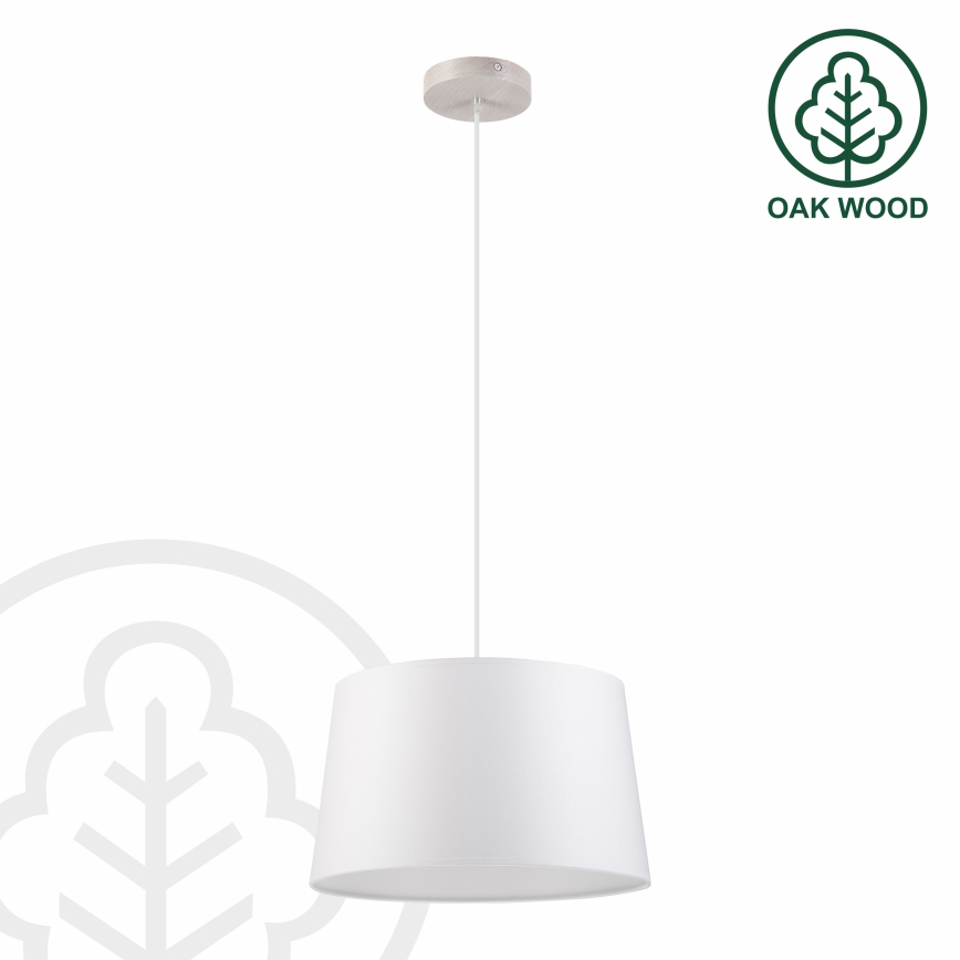 Luster na sajli AIDA 1xE27/60W/230V prečnik 35 cm hrast/bela