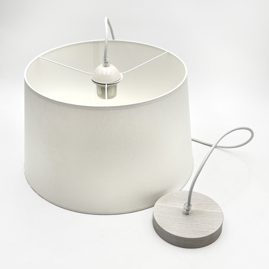 Luster na sajli AIDA 1xE27/60W/230V prečnik 35 cm hrast/bela