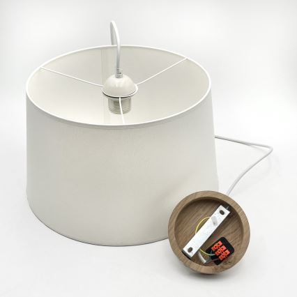 Luster na sajli AIDA 1xE27/60W/230V prečnik 35 cm hrast/bela