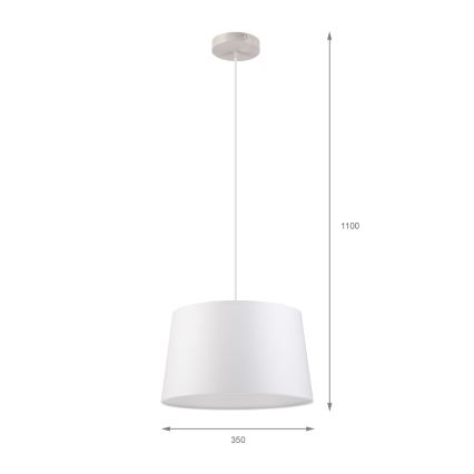 Luster na sajli AIDA 1xE27/60W/230V prečnik 35 cm hrast/bela