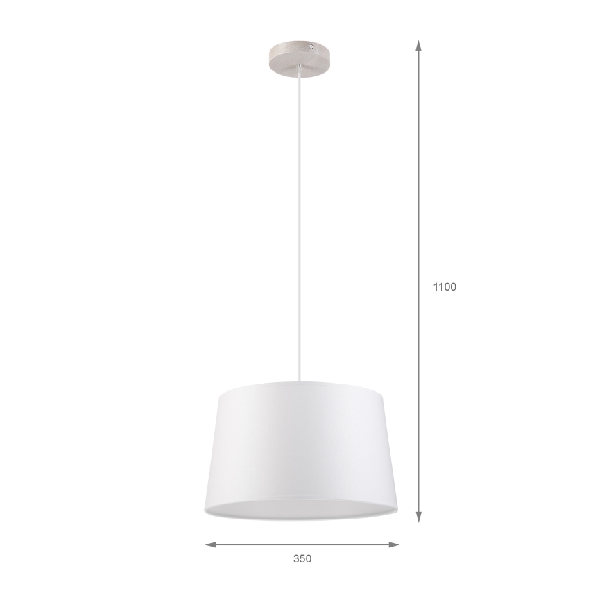 Luster na sajli AIDA 1xE27/60W/230V prečnik 35 cm hrast/bela
