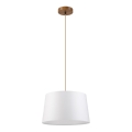 Luster na sajli AIDA 1xE27/60W/230V Ø 35 cm hrast/braon/bela