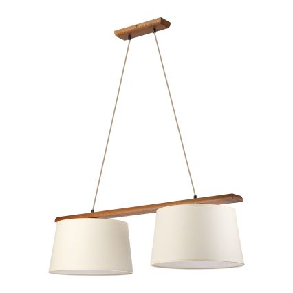 Luster na sajli AIDA 2xE27/15W/230V prečnik 35 cm hrast/krem