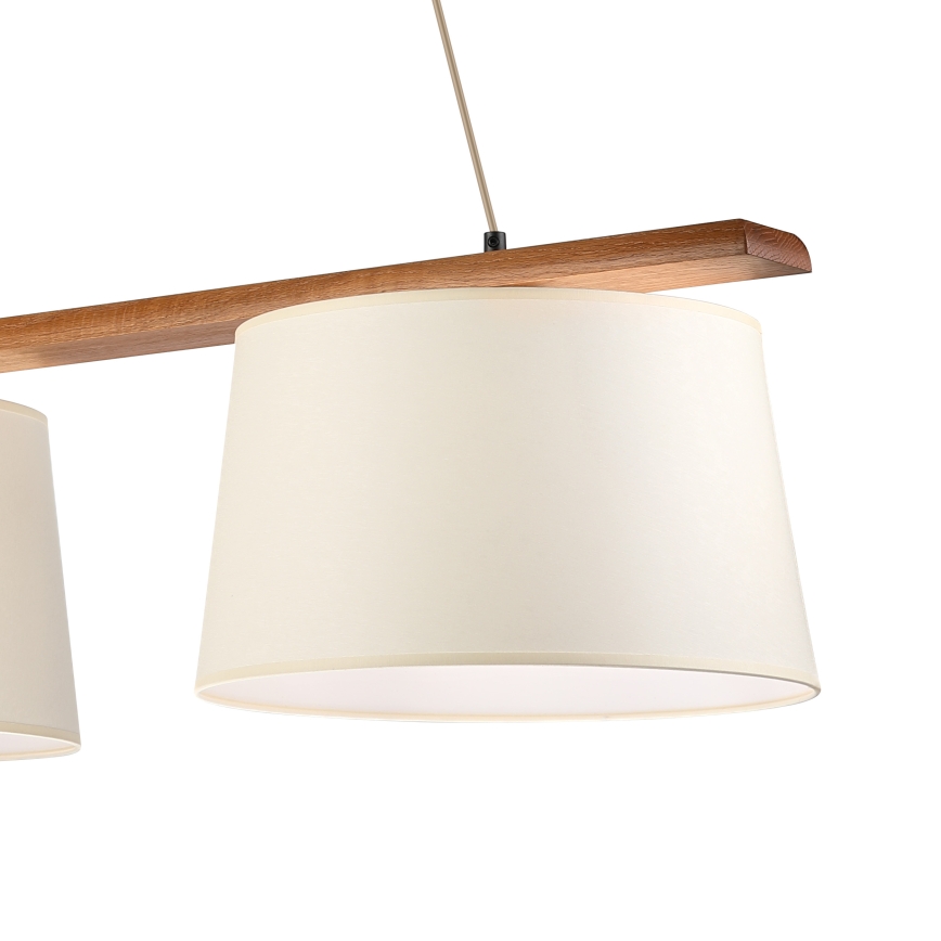 Luster na sajli AIDA 2xE27/15W/230V prečnik 35 cm hrast/krem