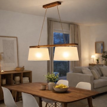 Luster na sajli AIDA 2xE27/60W/230V Ø 35 cm hrast/orah