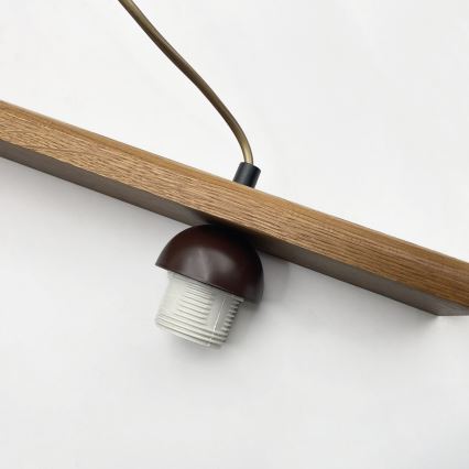 Luster na sajli AIDA 3xE27/15W/230V prečnik 25 cm hrast/krem