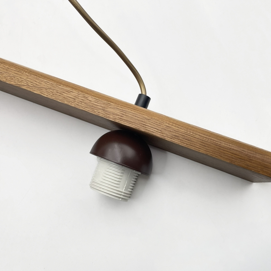 Luster na sajli AIDA 3xE27/15W/230V prečnik 25 cm hrast/krem