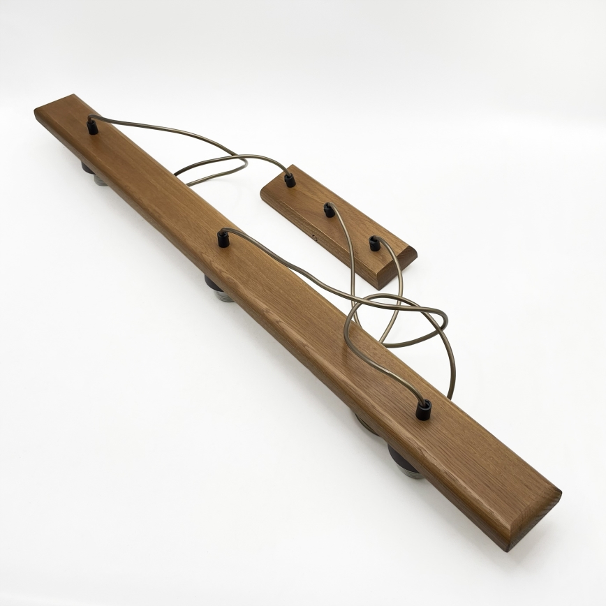 Luster na sajli AIDA 3xE27/15W/230V prečnik 25 cm hrast/rafija