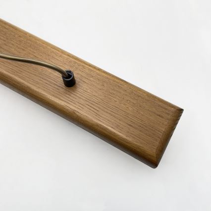 Luster na sajli AIDA 3xE27/15W/230V prečnik 25 cm hrast/rafija