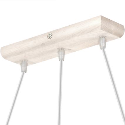 Luster na sajli AIDA 3xE27/60W/230V prečnik 25 cm hrast/bela