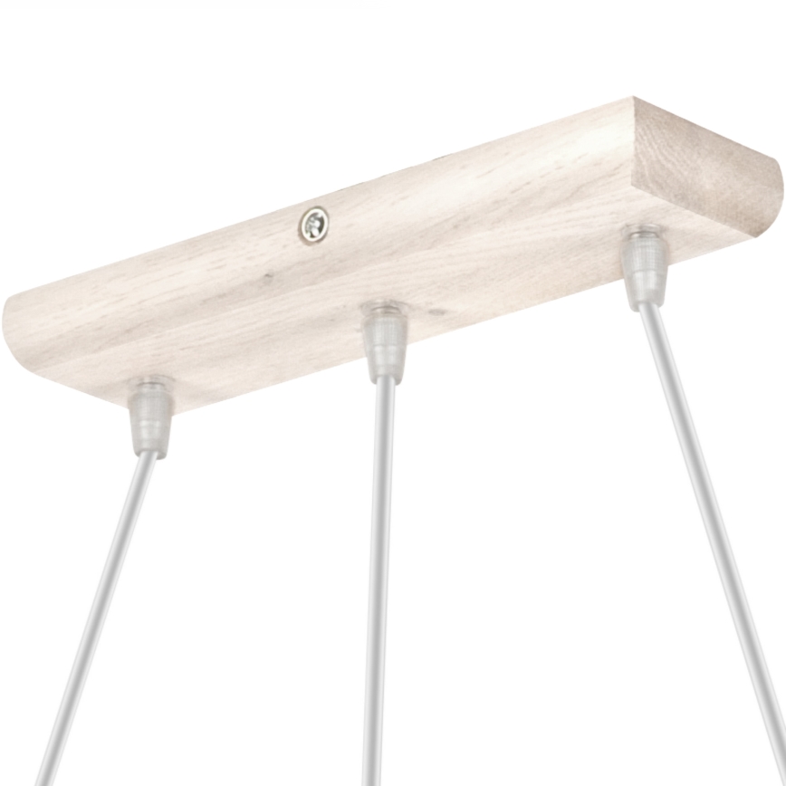 Luster na sajli AIDA 3xE27/60W/230V prečnik 25 cm hrast/bela