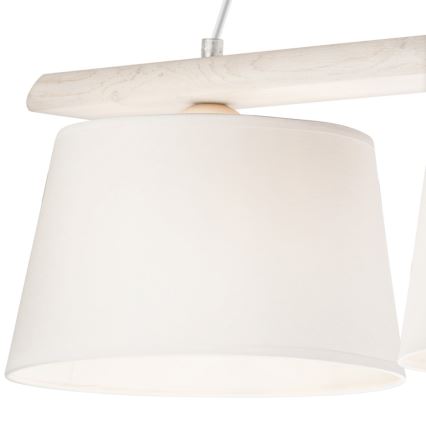 Luster na sajli AIDA 3xE27/60W/230V prečnik 25 cm hrast/bela